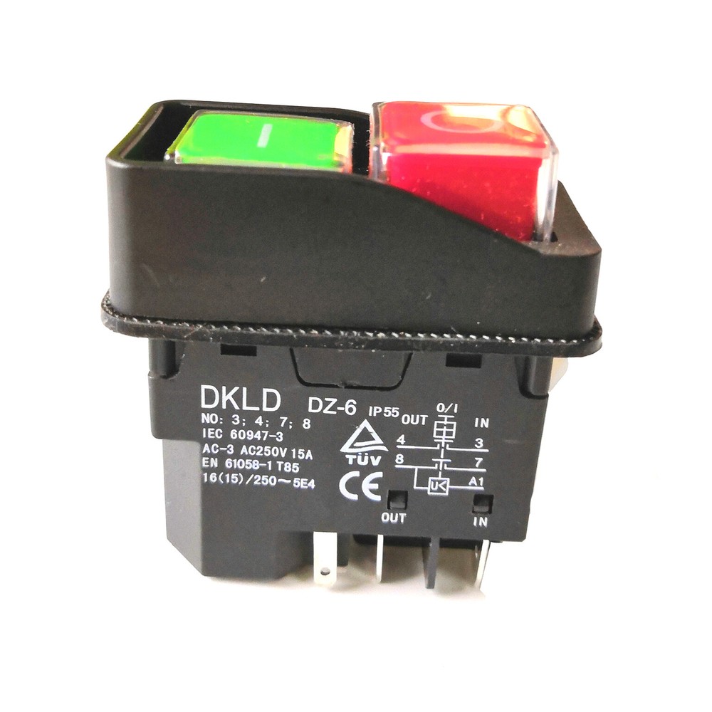 DZ-6 DKLD 250VAC 15A 5Pin Electromagnetic Pushbutton Switch for Grinding Machine