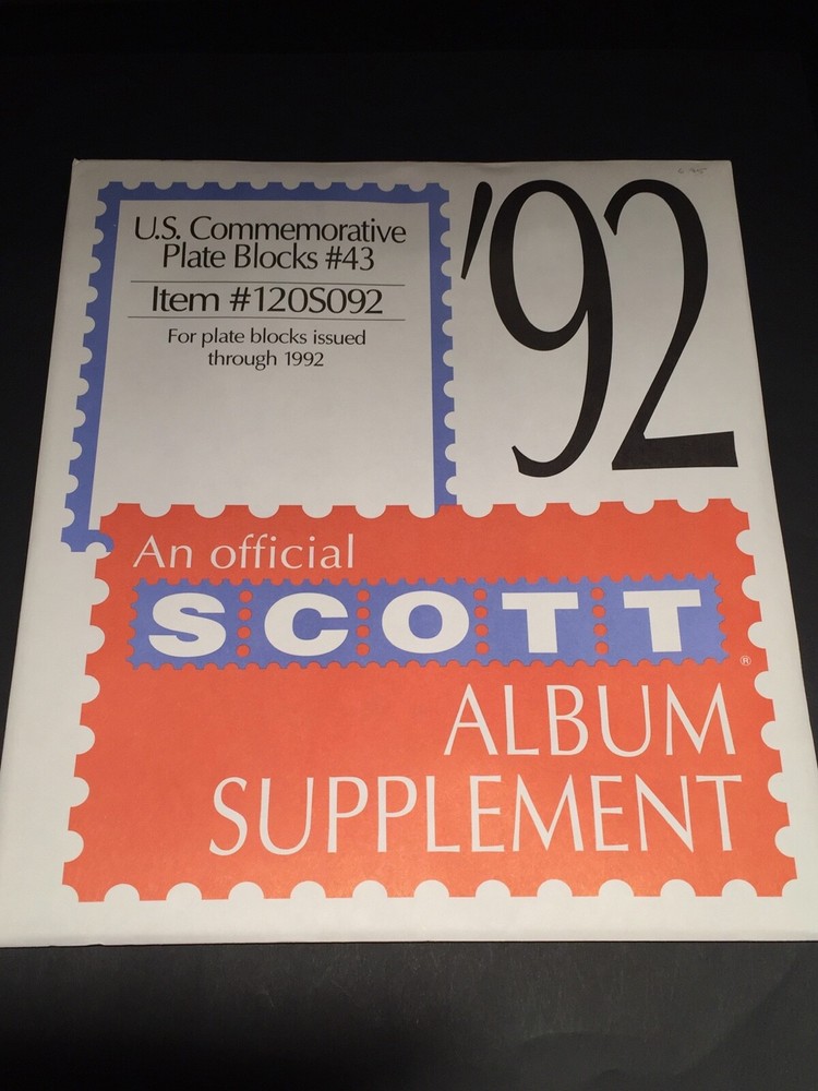 Scott Plate Block Commemorative Album Pages Quad Drilled Supplement #43-1992