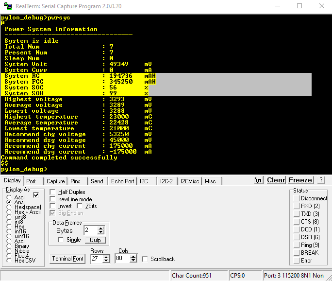 Pylontech Battery Diagnostic cable , US2000 US3000 US5000, Battery View SERVTEC