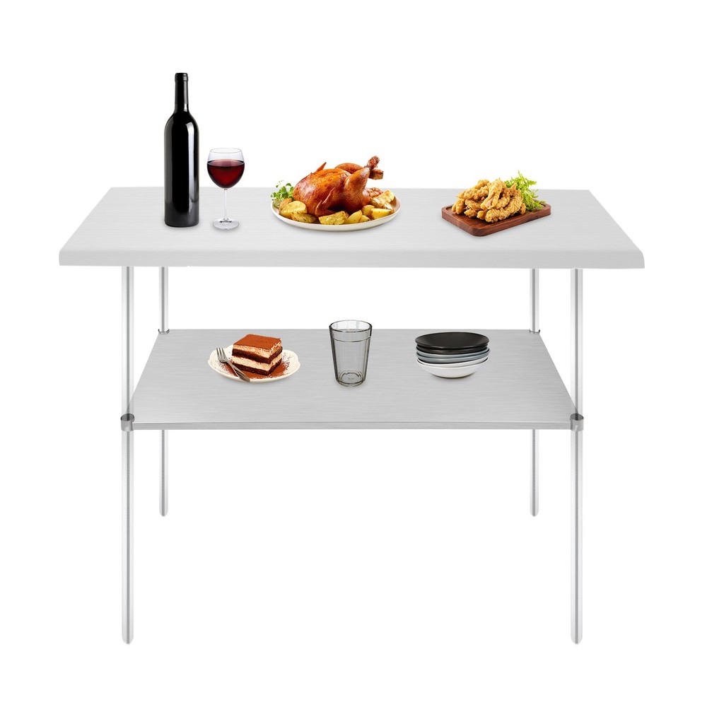 Work Table Under Shelf Stainless Steel Adjustable Lower Shelf for DuraSteel