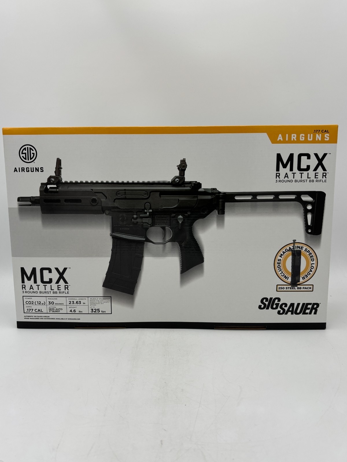 Sig Sauer CO2 MCX Rattler Air BB Rifle .177 Caliber 3 Round Full Auto Burst NEW!