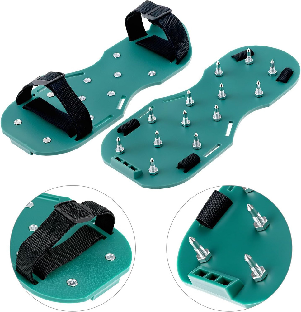 QWORK Self-Leveling Cement Tool Kit, 9" & 20" Spike Rollers with Scraper and Spi