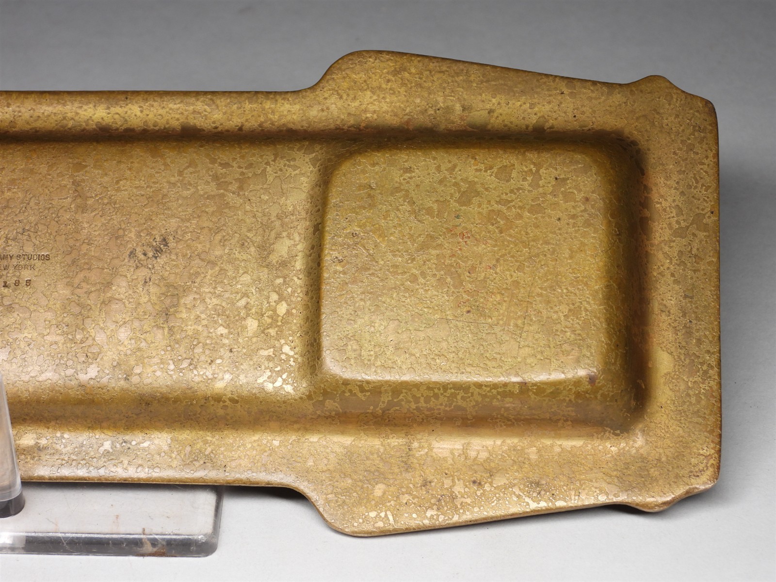 BEST! Tiffany Studios Dore Bronze Owl Pen Tray #1185