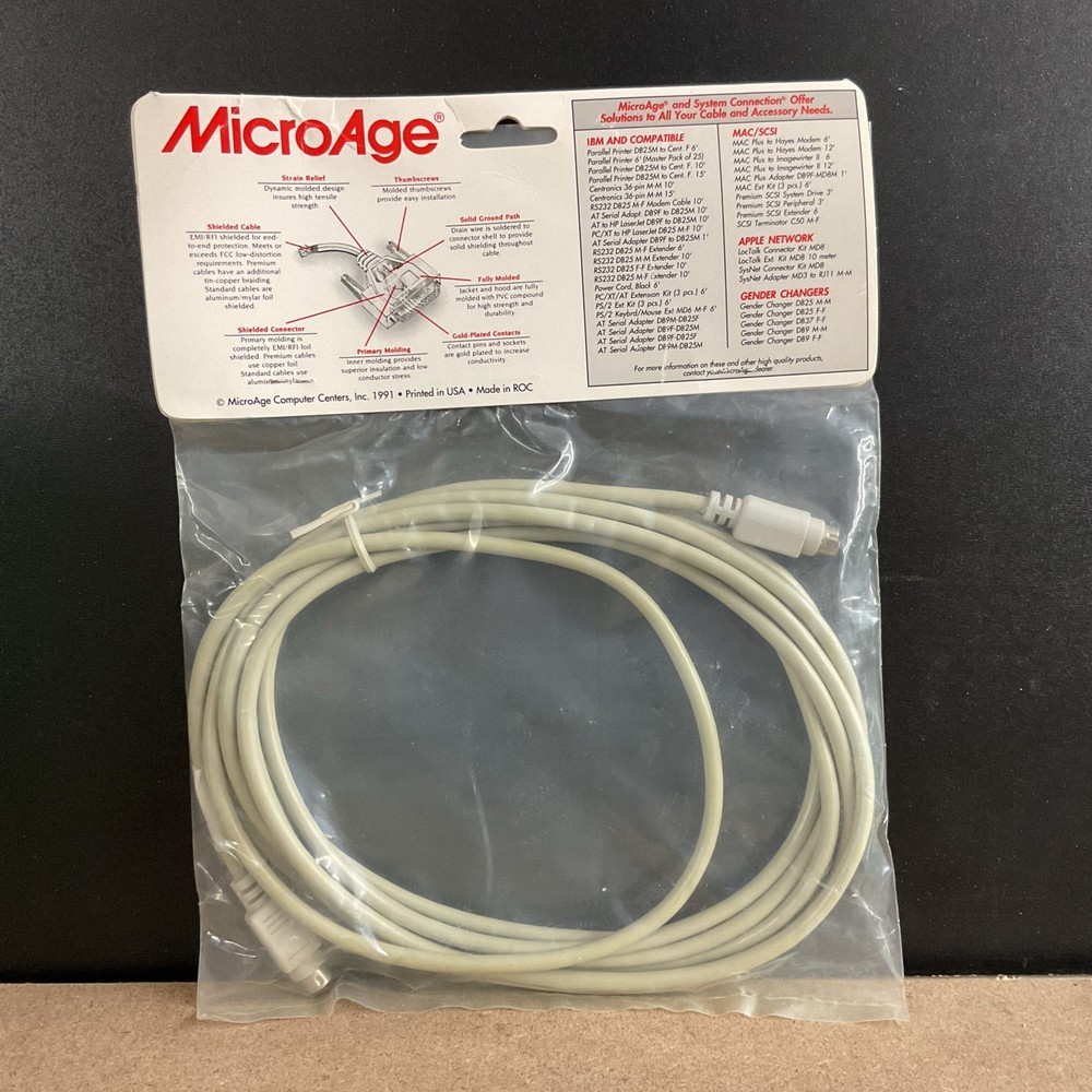 MicroAge Microcomputer Interface Cable Macintosh Imagewited II - Factory Sealed