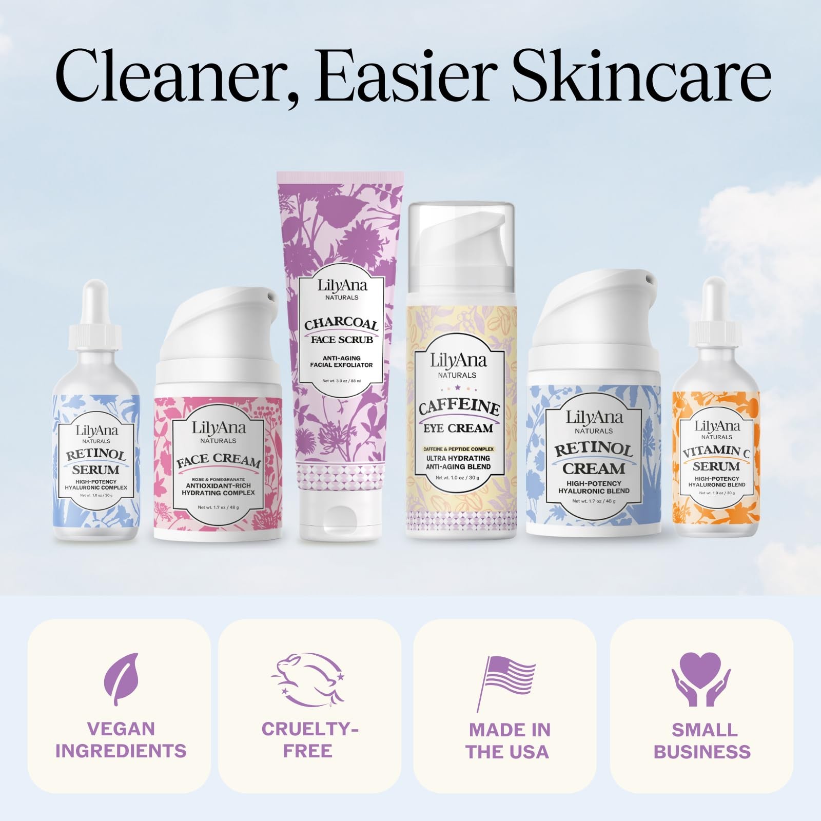 LilyAna Naturals Caffeine Eye Cream: Peptides for Dark Circles, Puffiness, Fine