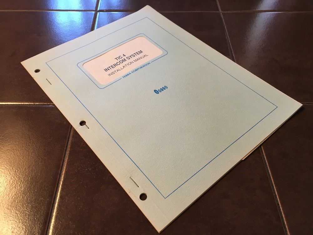 Terra TIC-4 Intercom Install Manual