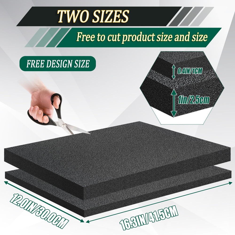 8 Pack Polyethylene Foam Pads Cuttable Cushioning Inserts for Packing Cases