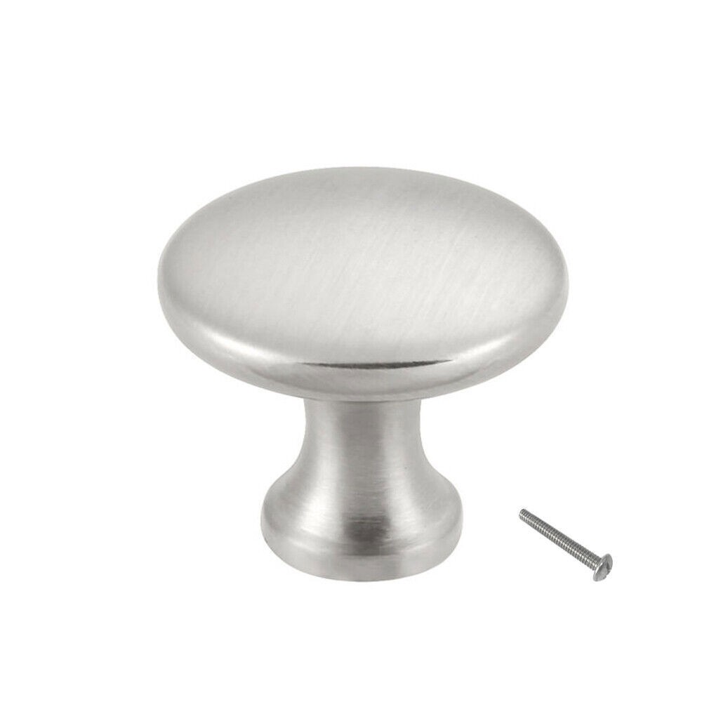 10Pcs Satin Nickel Round Mushroom Kitchen Cabinet Knobs Cupboard Handle Pulls
