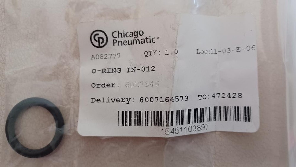 A082777, Chicago Pneumatic, O-Ring, New OEM