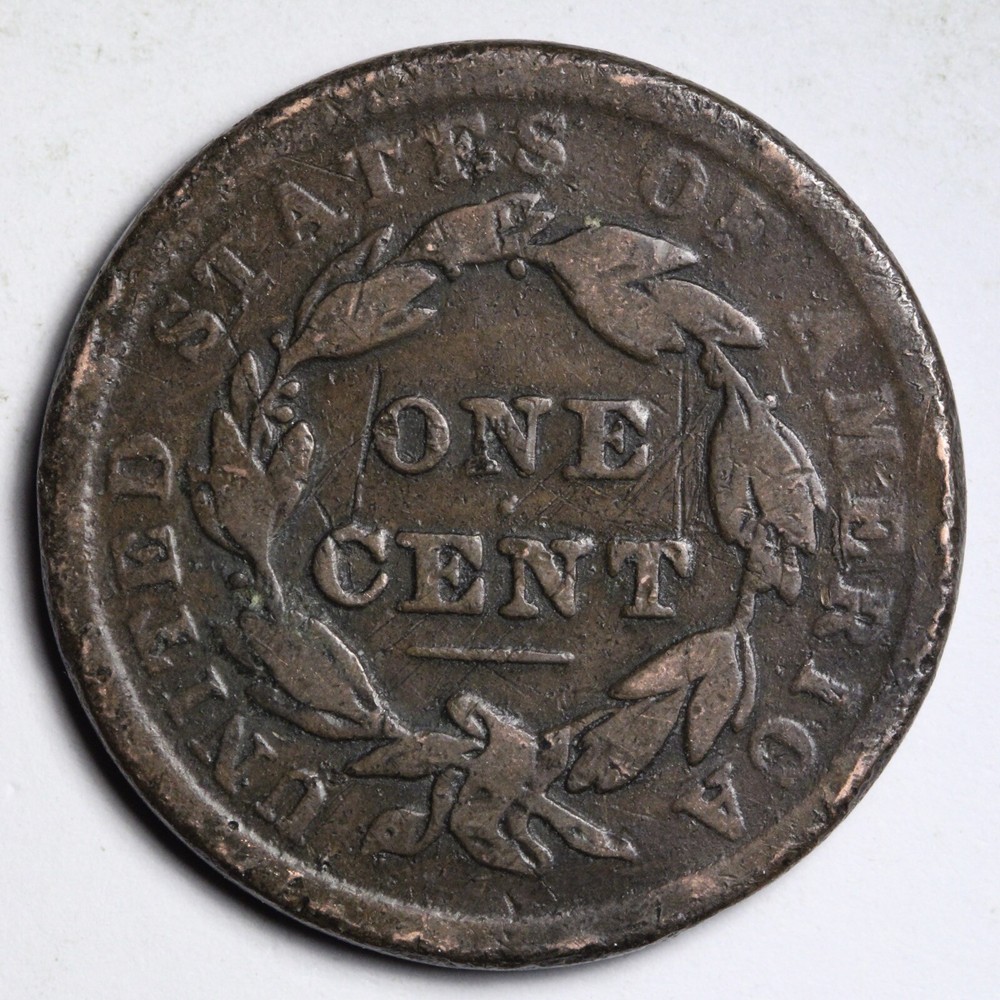 1838 Coronet Head Large Cent E195 AB