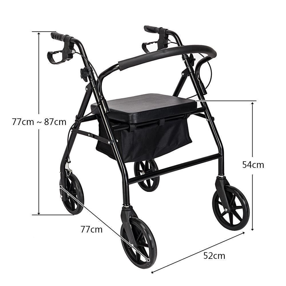 Rolling Walker Rollator - Rolling Walker with Seat - Folding 4 Wheel Walker