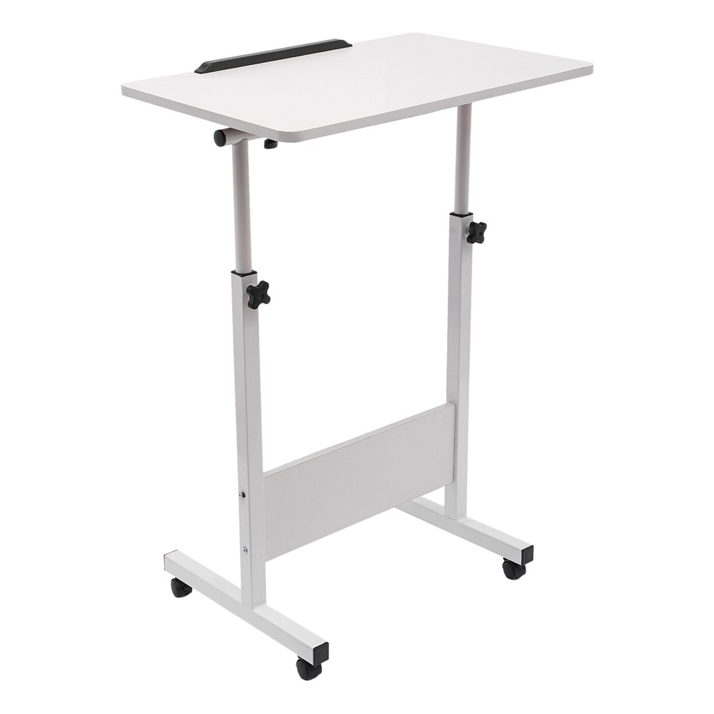 Rolling Laptop Desk Adjustable Height Computer Table Stand up Office Workstation
