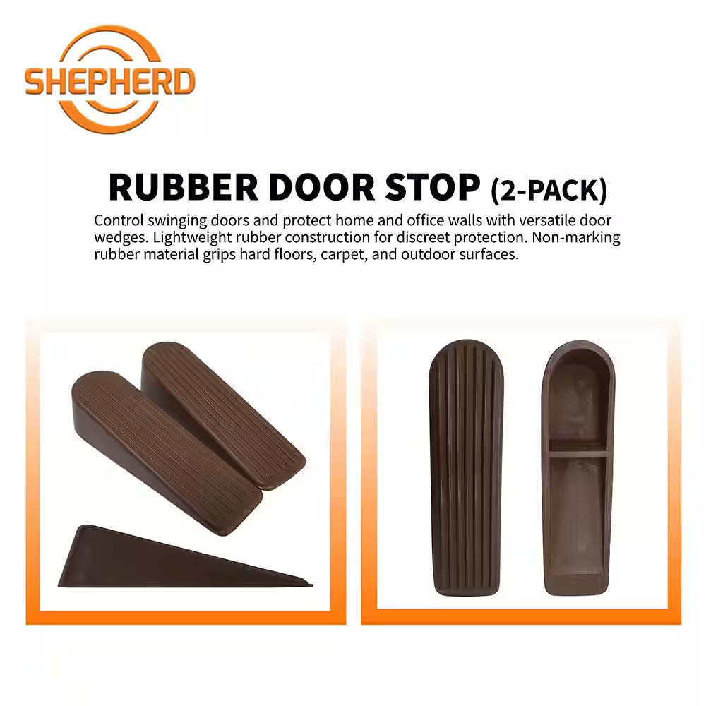 Brown Rubber Door Stops (2 per Pack)