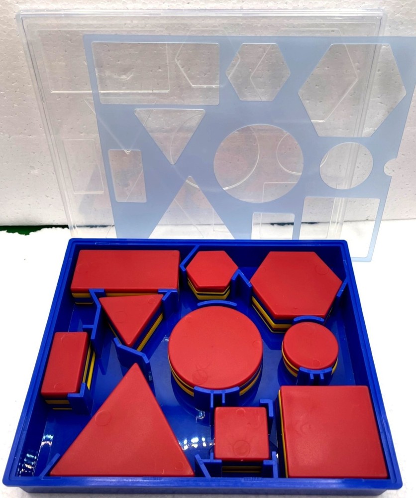 Two Attribute Block Desk Sets Geometry Shapes Early Learning Math Manipulatives