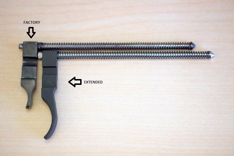 **JWH Custom Ruger 10/22 Upgrade Chrome Skeletonized Extd Charging Handle**