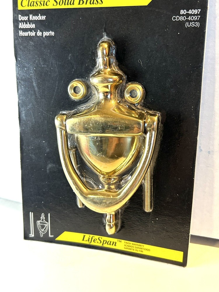 Stanley Classic Solid Brass Door Knocker. New. Sealed.