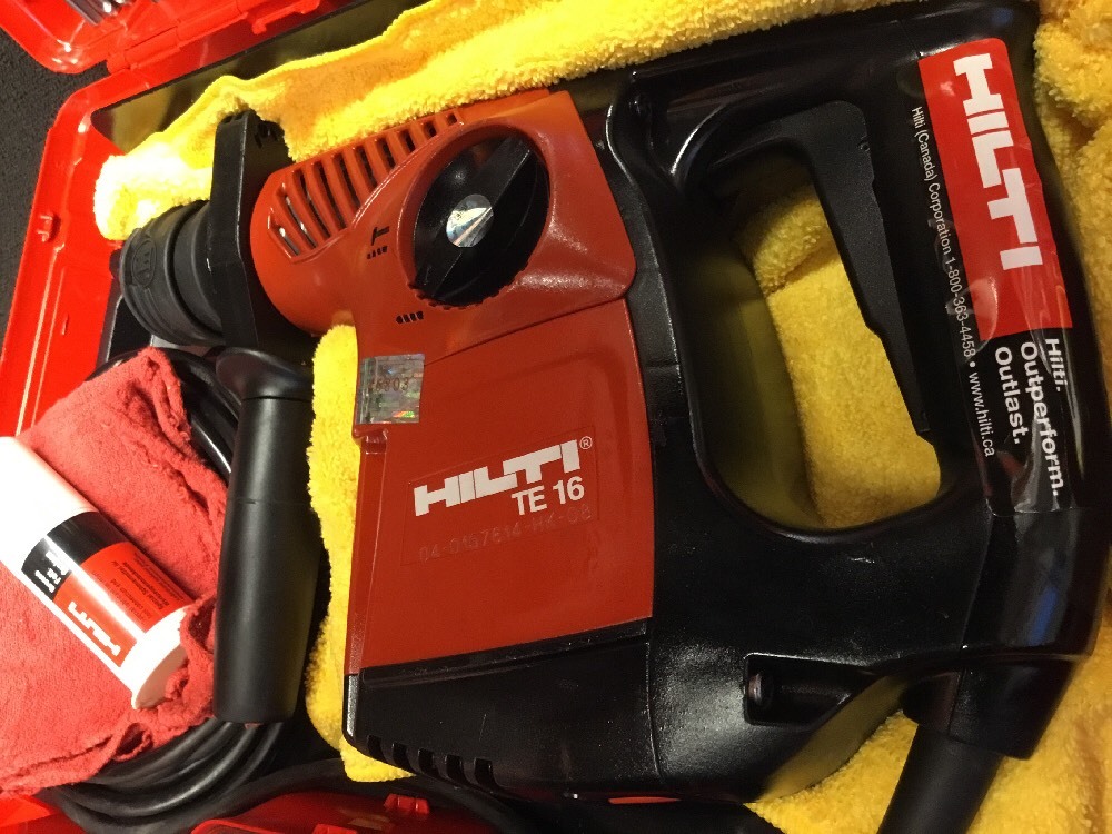 HILTI TE 16 HAMMER DRILL, PREOWNED, FREE TABLET, BITS, EXTRAS, QUICK SHIP
