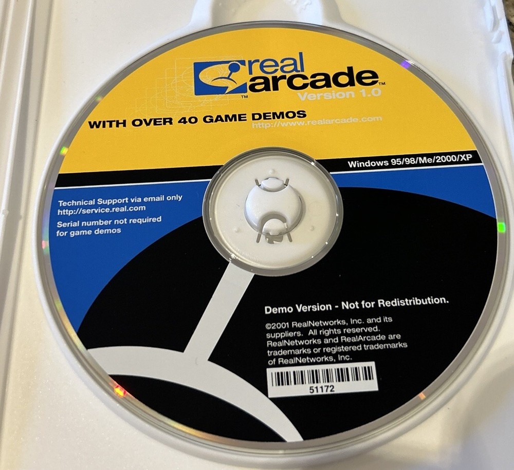 REAL ARCADE VERSION 1.0 WITH OVER 40 GAME DEMOS DISC