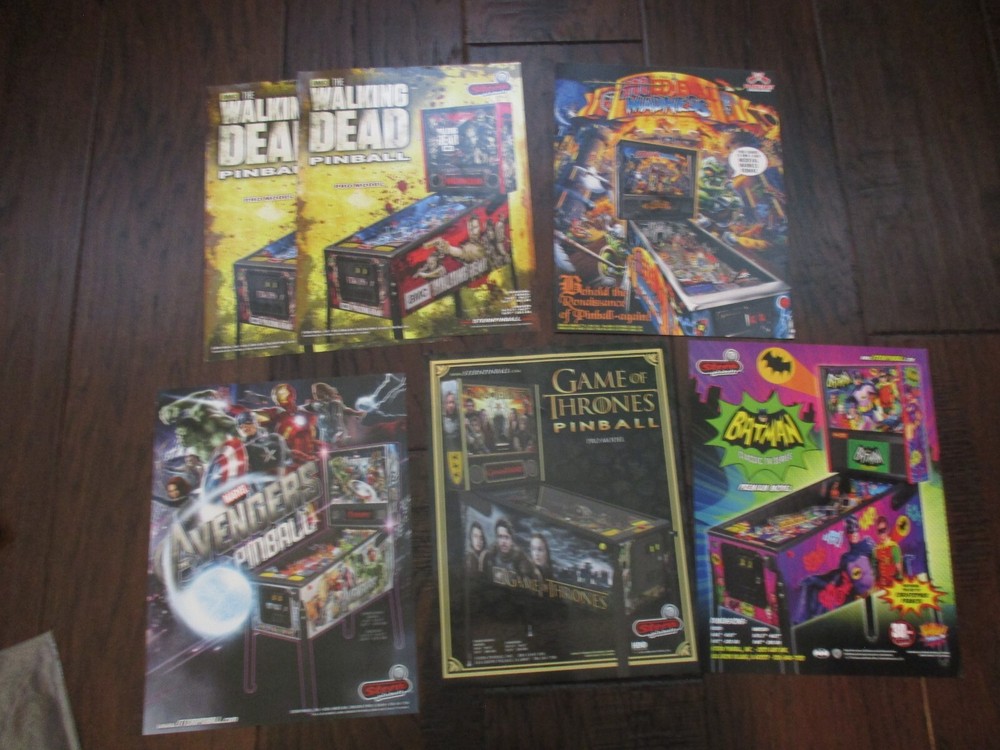6 STERN PINBALL BROCHURES