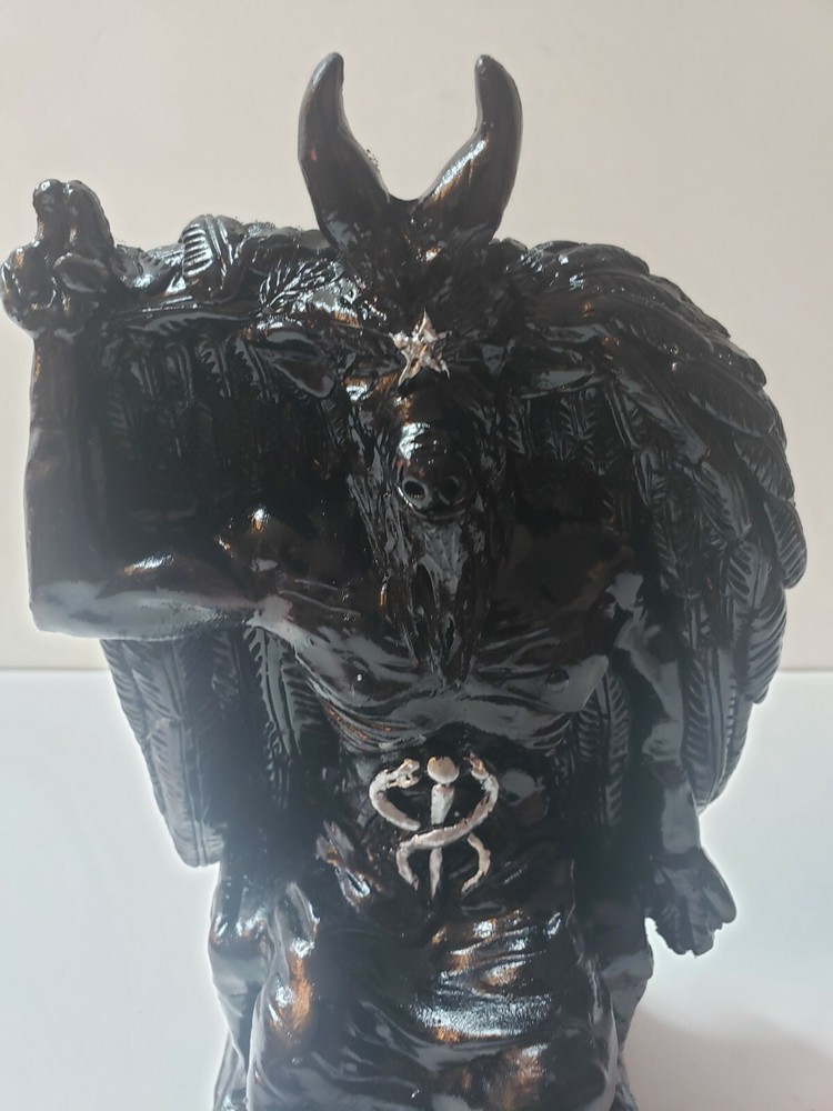 Templar Sabbatic Goat Baphomet Satan Seating Down Color Black/ Devil /Evil /10X6