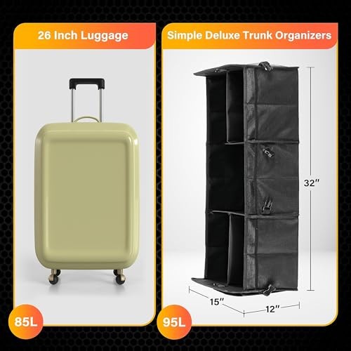 Multi Compartments Collapsible Car Trunk Organizer, 1 Pack Black New 3 Compart