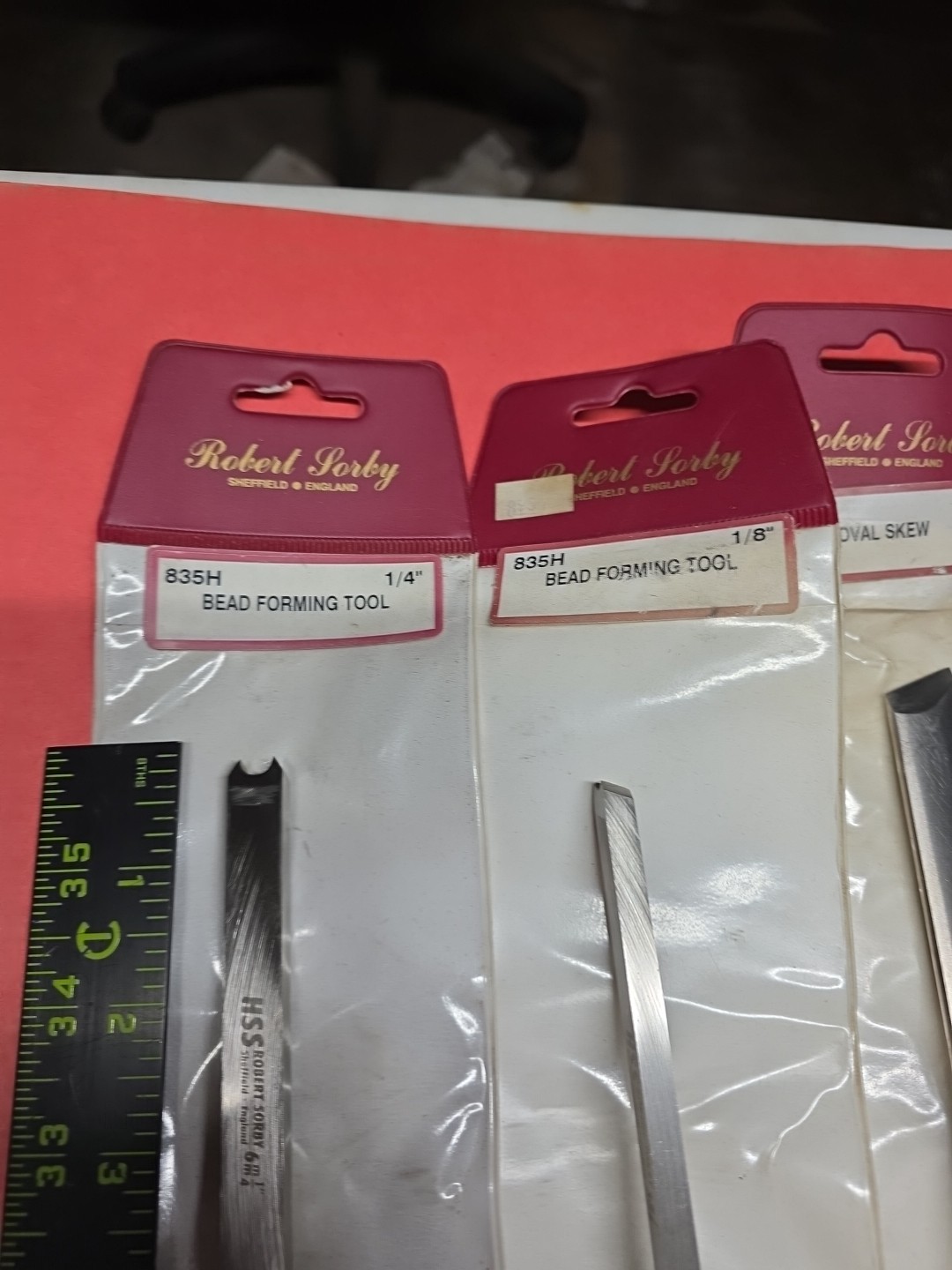 4 Robert Sorby Lathe Chisels Bead Forming Spindle Gouge Skew Oval