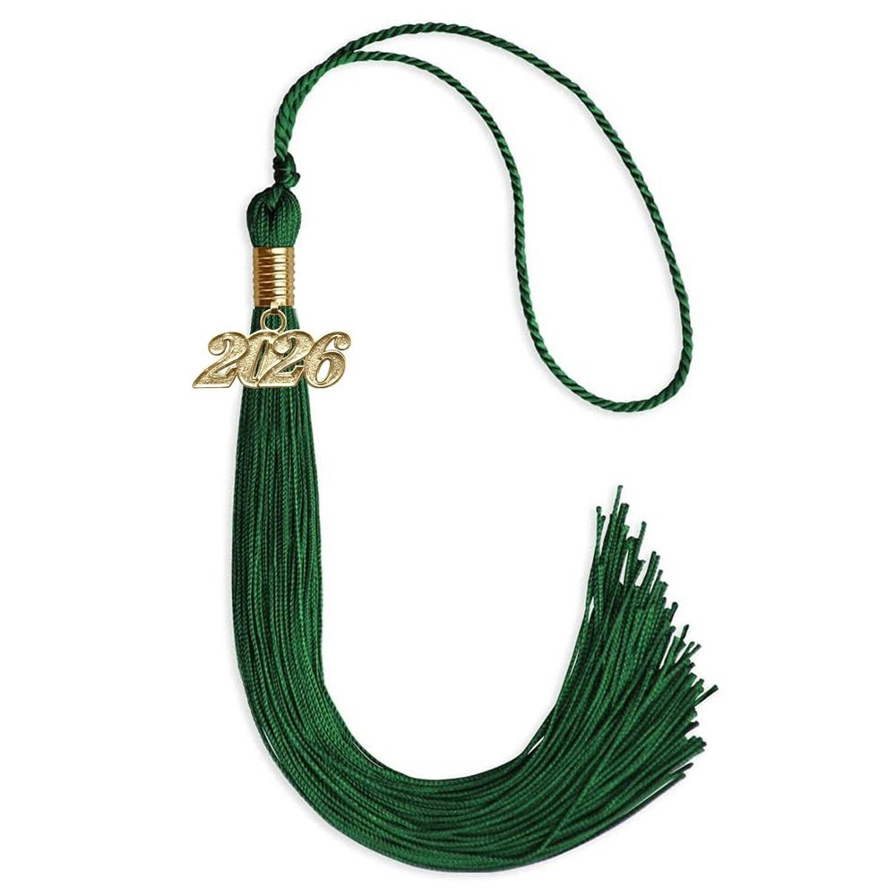 Endea Graduation Green Tassel With Gold Date Drop