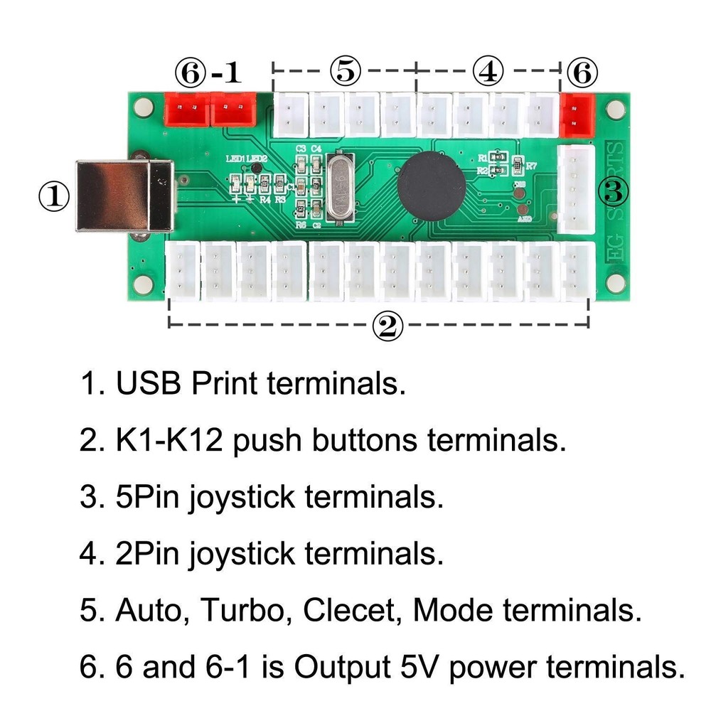 Arcade Button Kit 5V LED Joystick for PC Raspberry Pi MAME DIY Arcade Games
