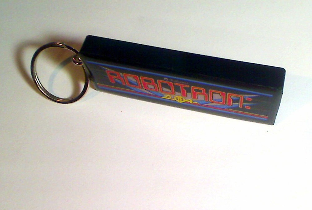 Robotron Arcade Marquee Coin Door accessory Keychain