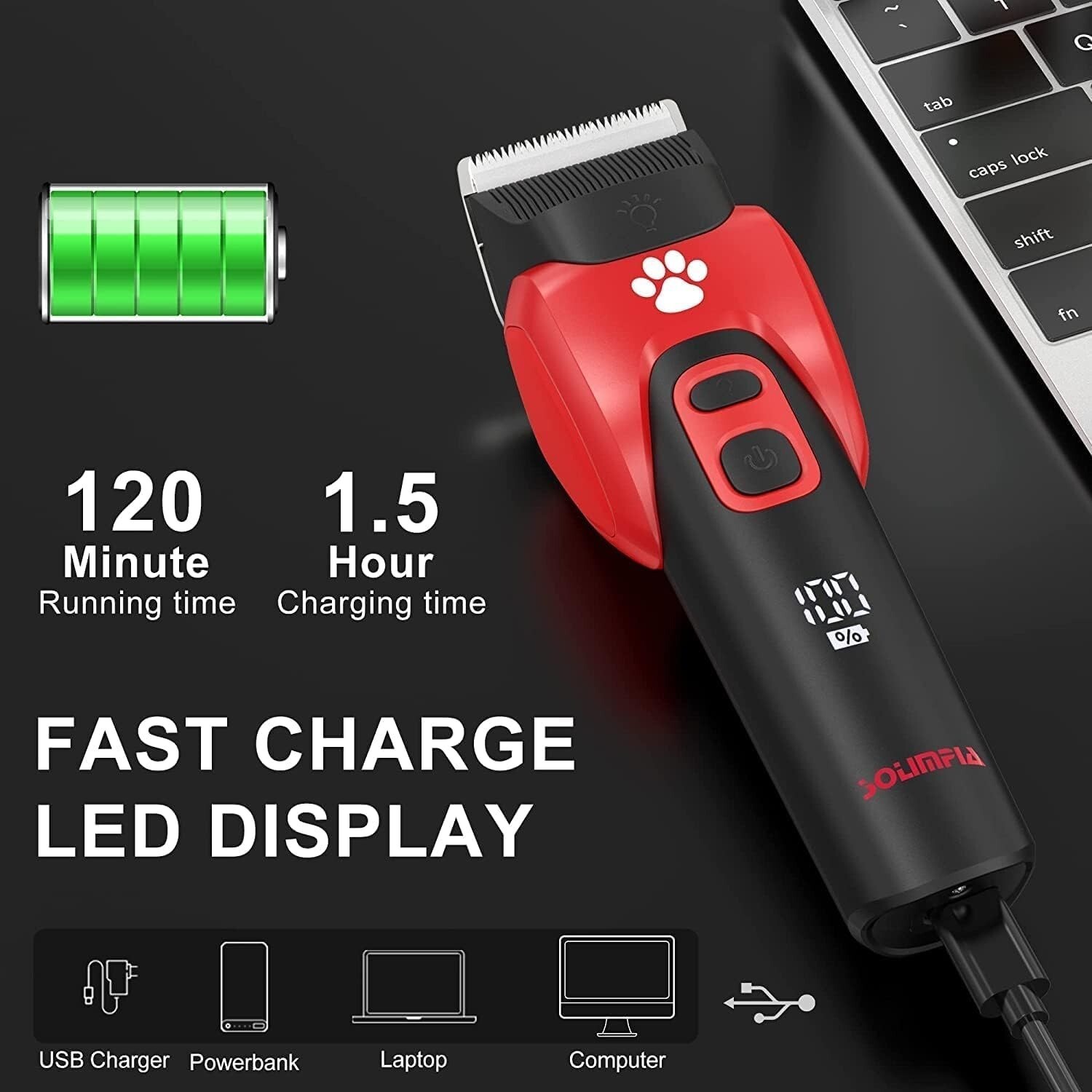 Cortadora de Pelo Cortapelos Profesional Para Perros Maquina Cortar Pet Grooming