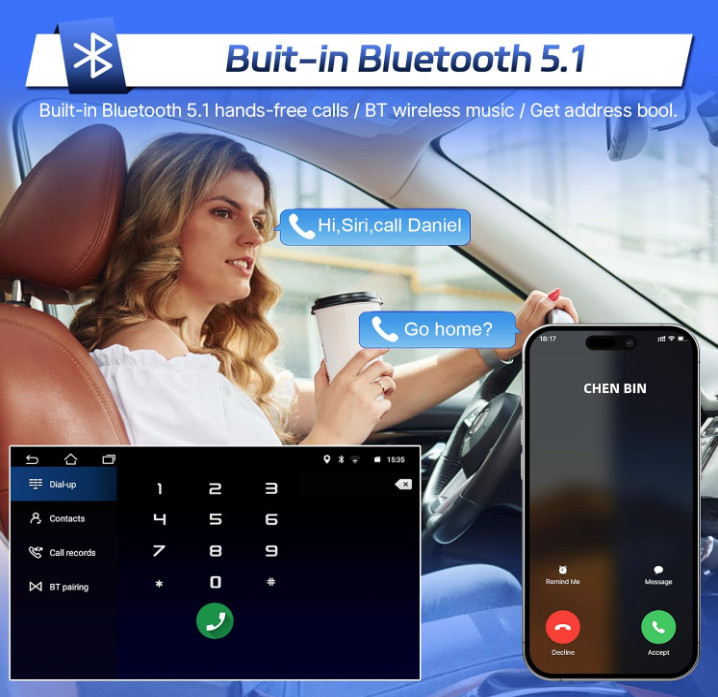 Apple CarPlay For Ford Escape 2013-2017 Android 13 Car Stereo Radio GPS Navi