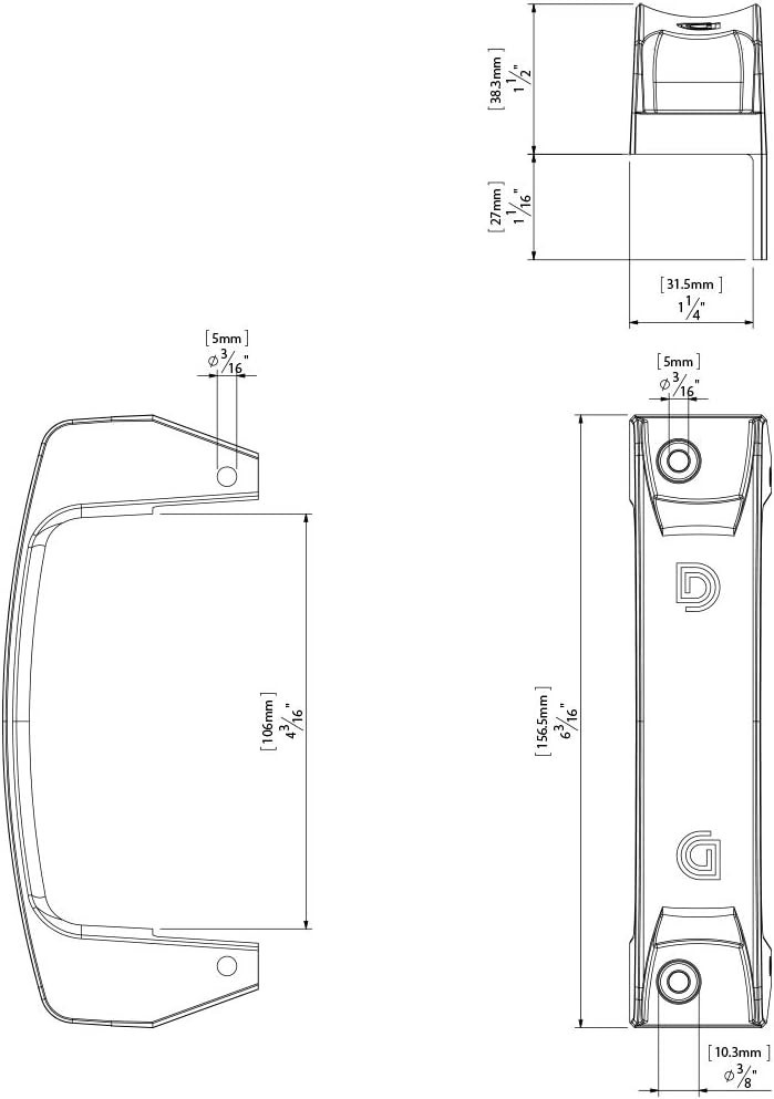 LL3GH Gate Handle, Reversible for Right or Left Handing, Side-Fixing Legs Pro...