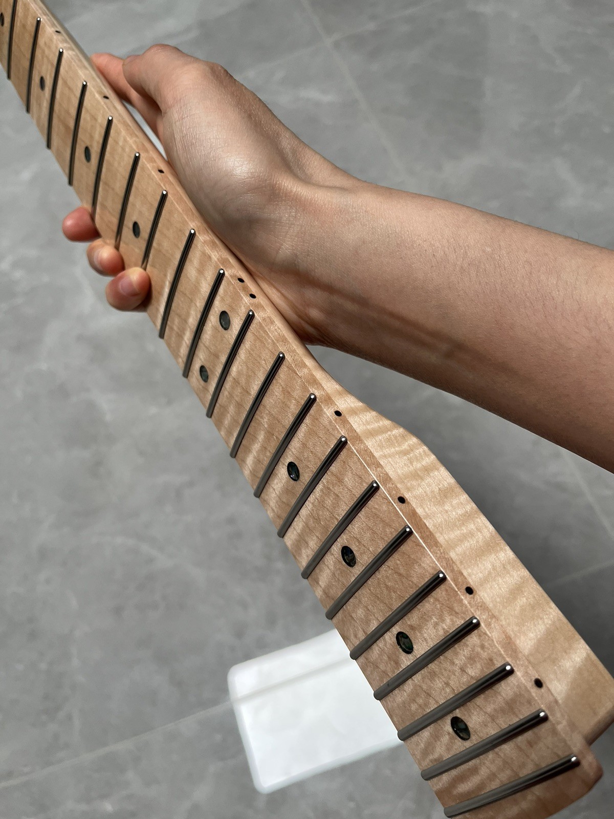 AAAA New 22fret natural DIY reverse headstock Flame Maple Electric guitar Neck