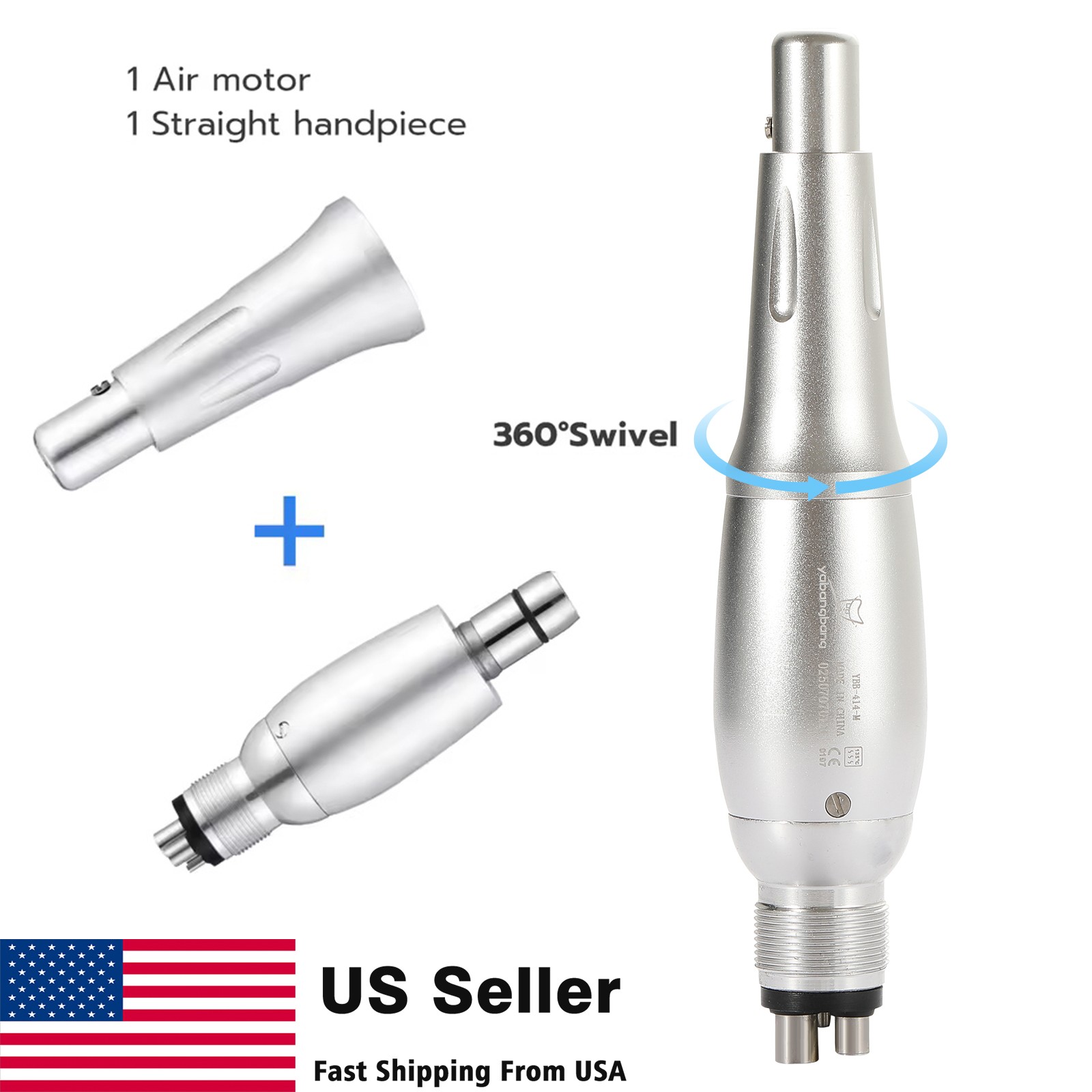 Yabang Dental Hygiene Prophy Handpiece Air Motor 4Holes 360°Swivel 4:1 Nose Cone
