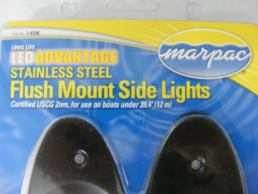 Marpac 7-6596 LED Light Navigation RED-GREEN Flush Mount Side Boat BLACK Mate