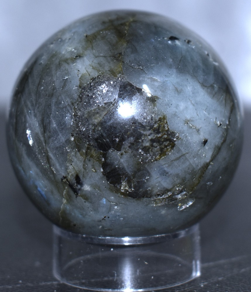 Beautiful Labradorite Sphere w/Stand 2"/191 Grams