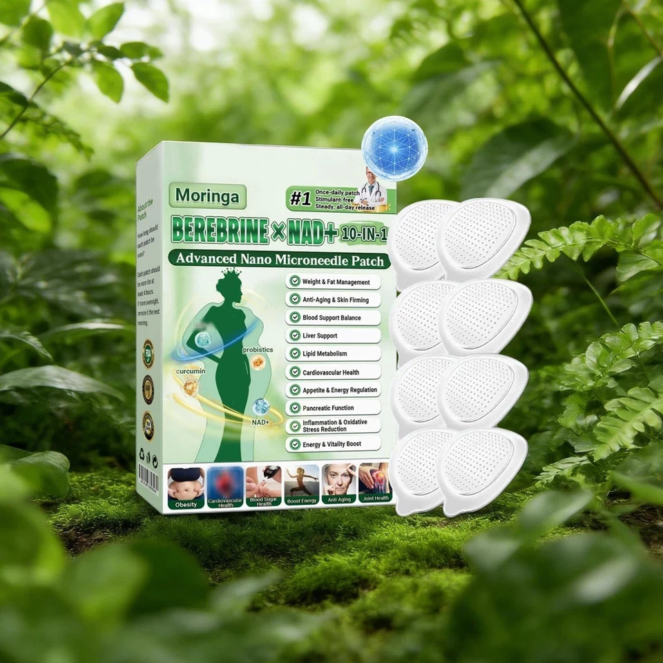 Moringa Berberine 10 in 1 Advanced Nano Microneedle Patch for Weight Loss.1x7pcs