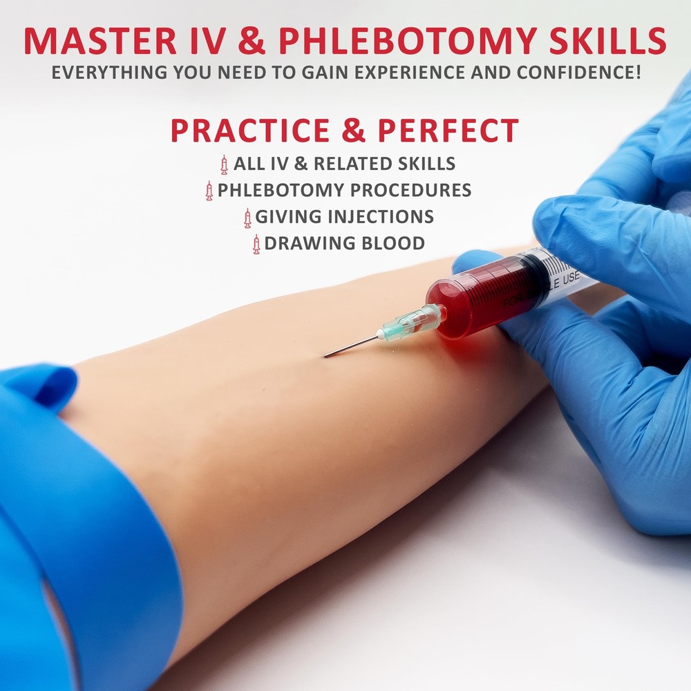 Venipuncture Practice Kit & Online Training for Nurses & Phlebotomists. Pract...