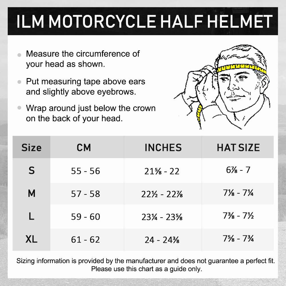 ILM Refurbished Black Motorcycle Vintage Half Helmet Open Face Sun Visor DOT