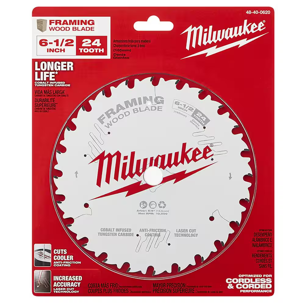 6-1/2 In. X 24-Tooth Framing Circular Saw Blade (2-Pack)