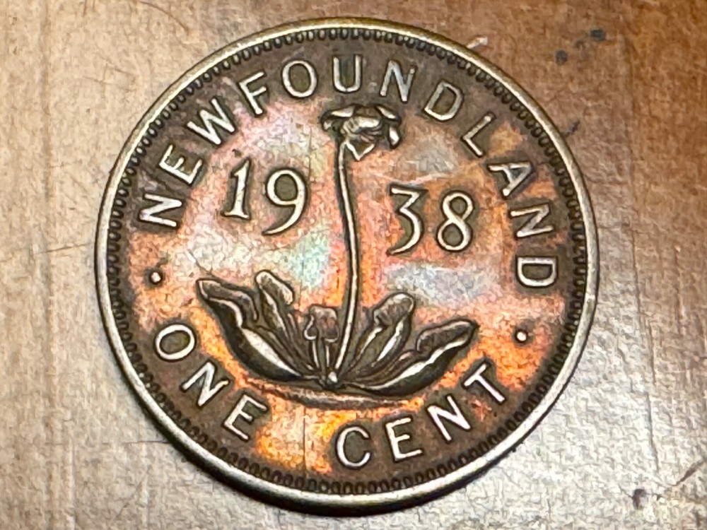 T2: Newfoundland, Canada. 1938 Nicely Toned One Cent