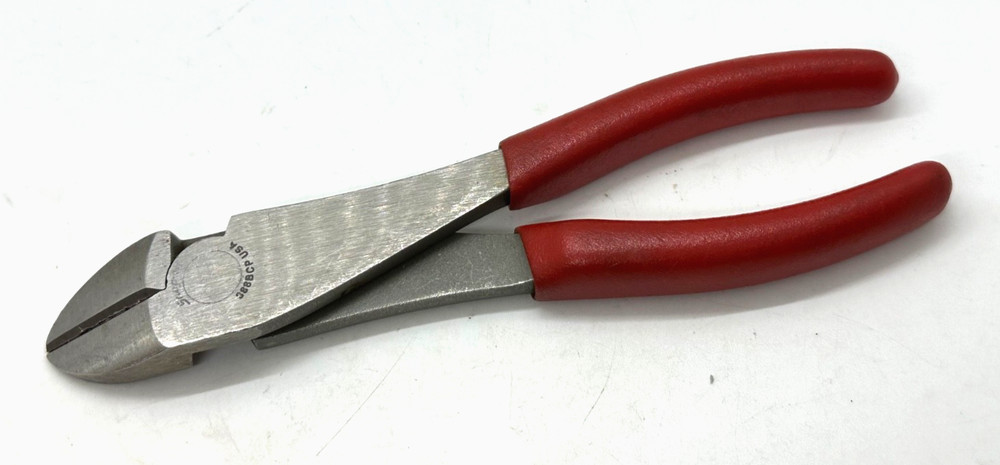 🇺🇸 Snap On Tools HIGH Leverage Diagonal Cutters Pliers 8" Long Wire Side Red