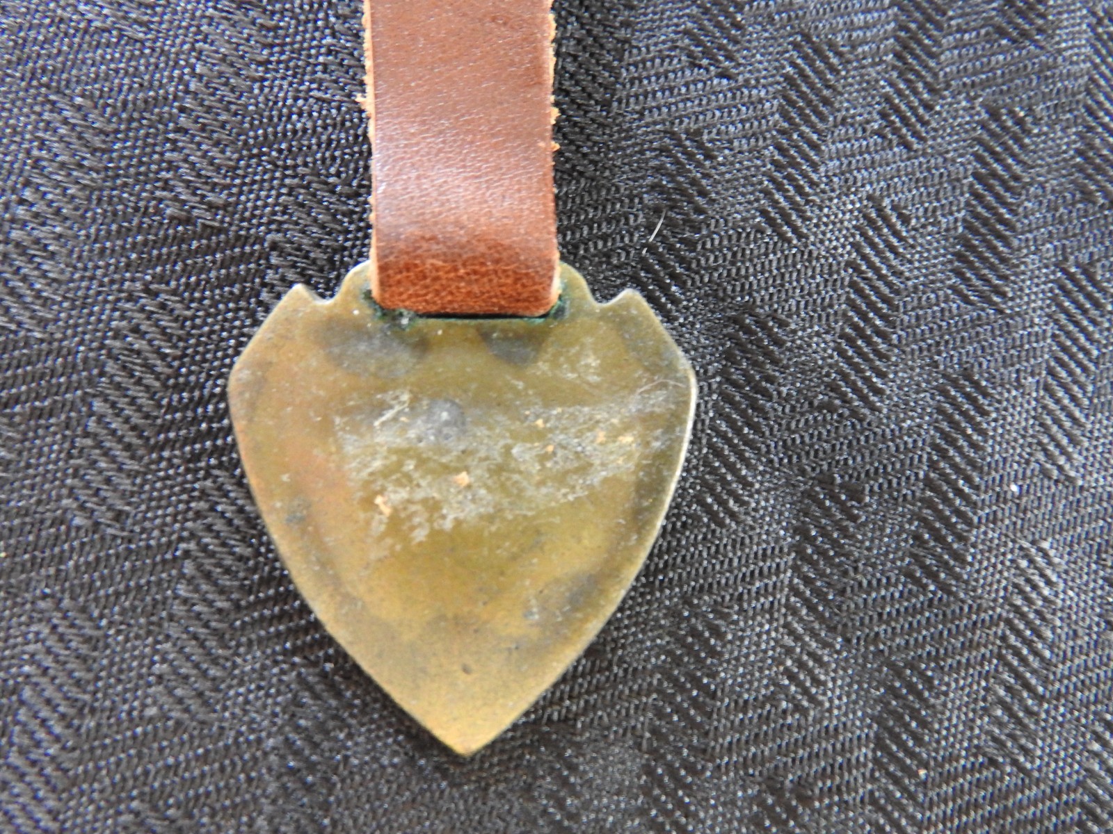 OLD c.1918 WW1 Vintage Brass Zeppelin Airship + Airplane Brass Watch Fob W/Strap