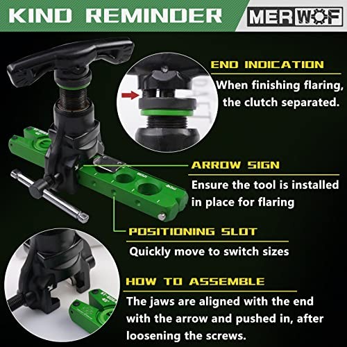 Flaring Tool for 1/4'' - 3/4'', 45 Degree Eccentric Cone Type Flaring Kit 2PCS