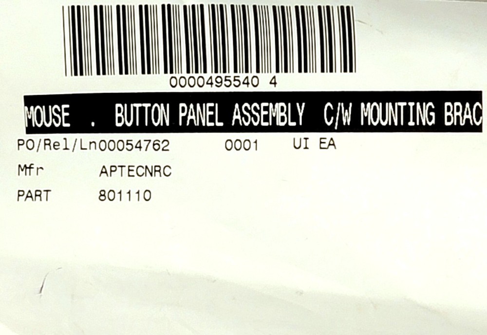 INTERLINK ELECTRONICS 20-46567, Mouse Button Panel Assembly Control w/Mounting