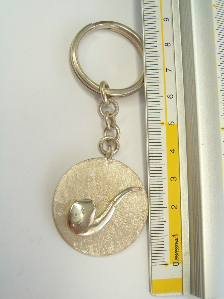 Pipe: 925 Silver Keychain - Slow Smoke - Root - Breeze