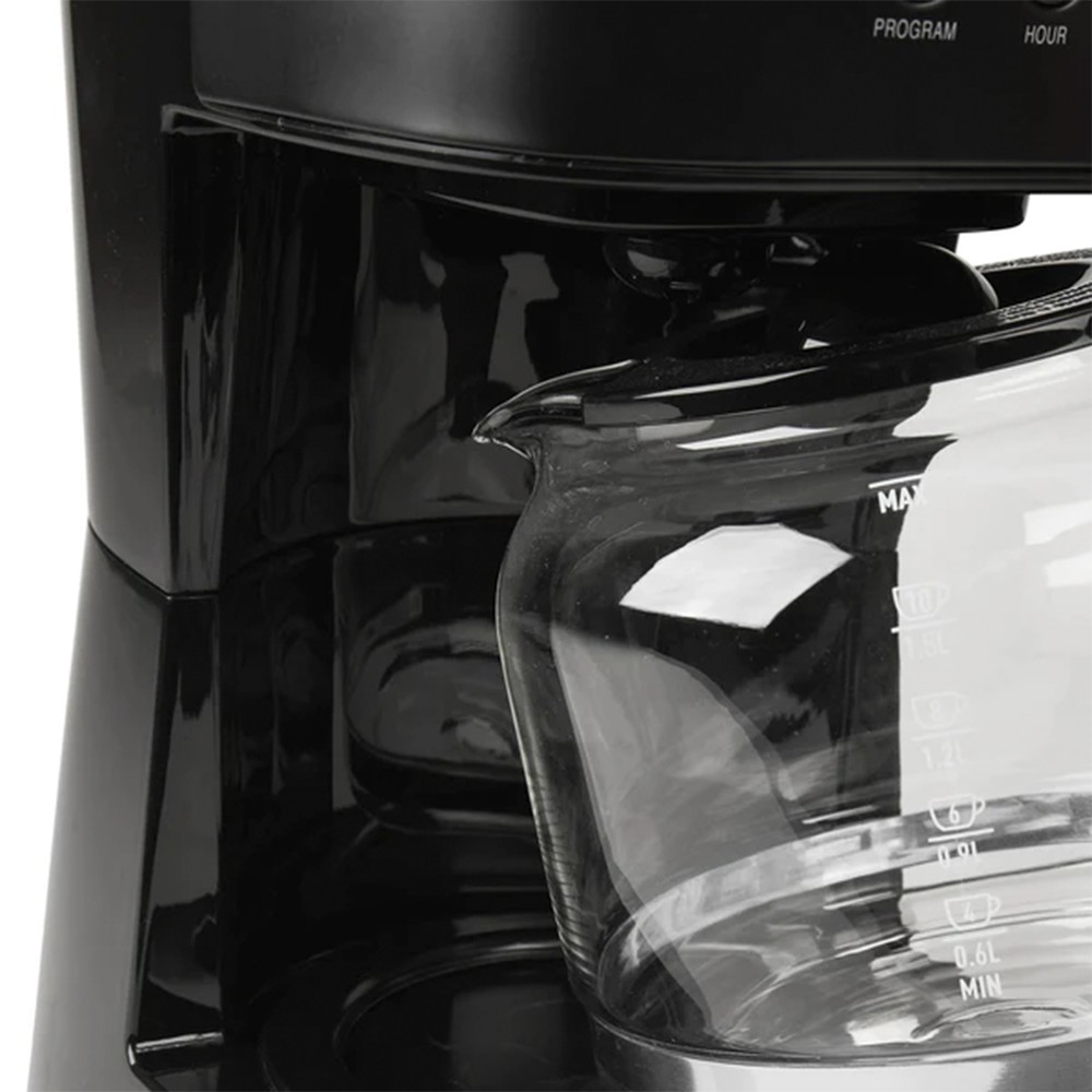 Haden Heritage 12 Cup Programmable Retro Coffee Maker Machine, Black/Chrome