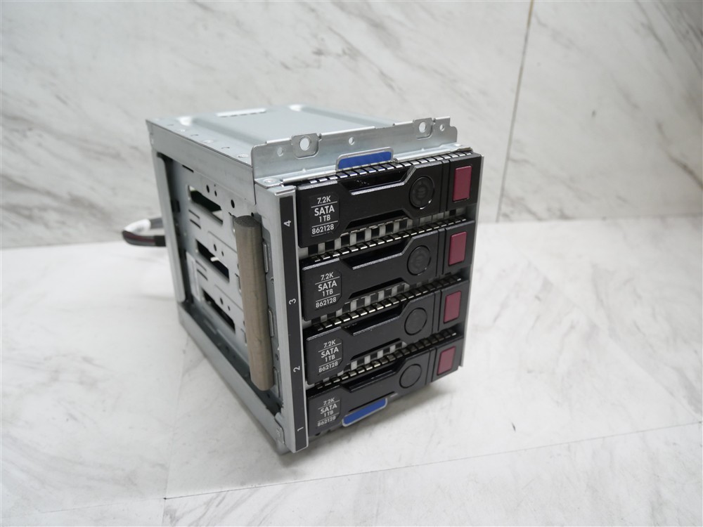 HP ML30 Gen9 4LFF Hard Drive Cage 765754-001 822755-001 Backplane w/ CADDIES