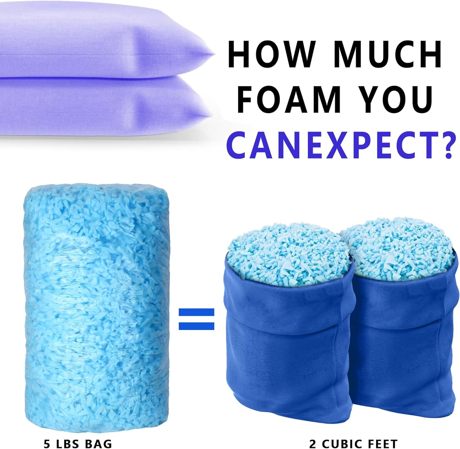 10 LBS Bean Bag Filler,Comfortable and Soft Bean Bag Chair Filler Memory Foam