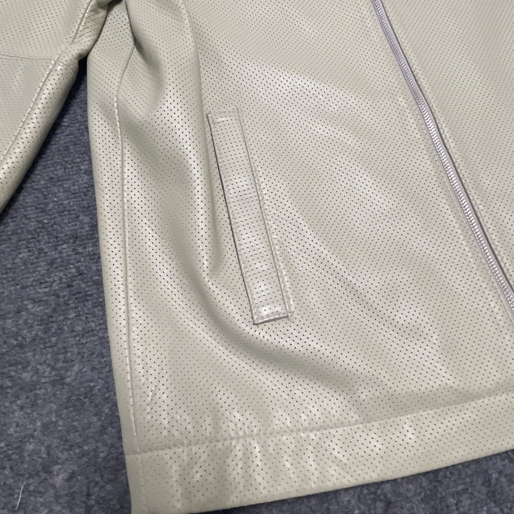 Tiger Woods Collection Light Green 100% Leather Jacket Size Medium EUC